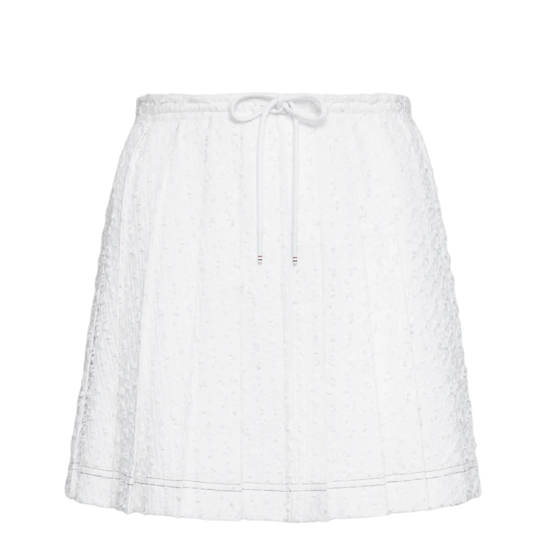 Mini Length Drawstring Pleated Skirt