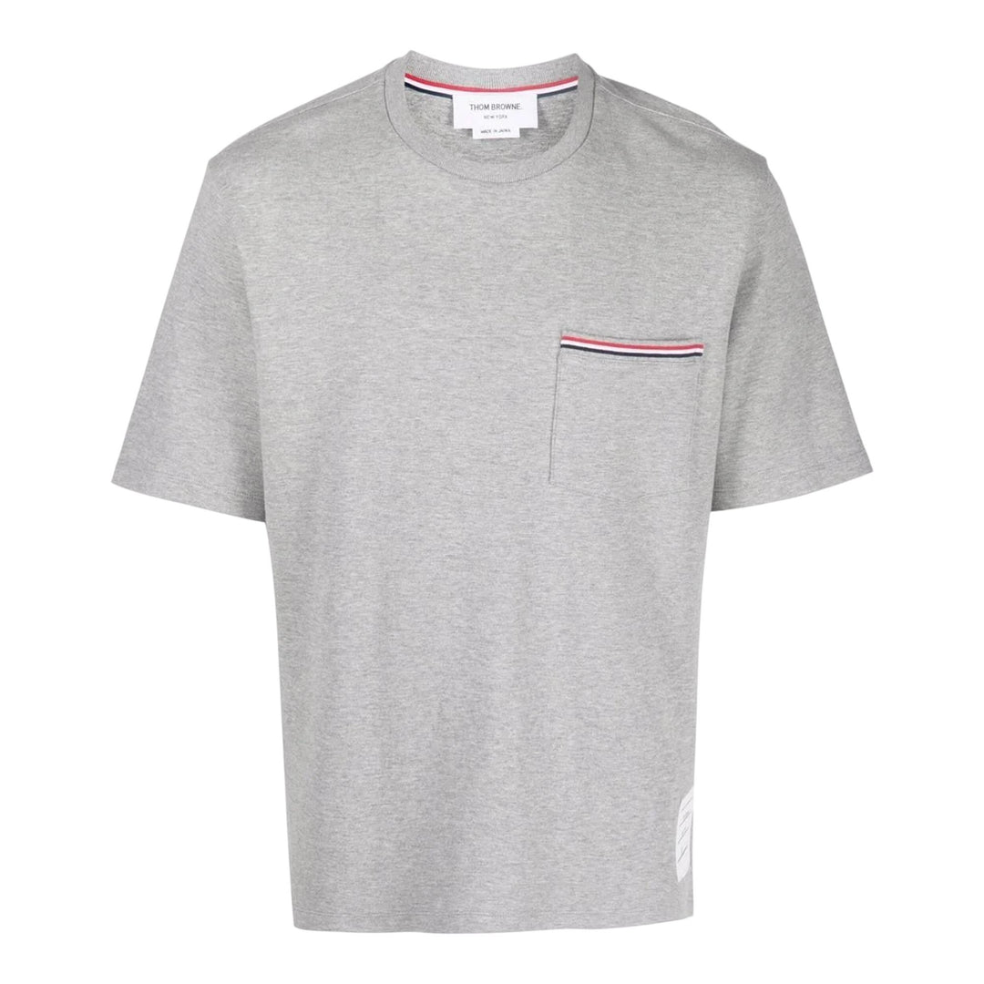 Club21 - Thom Browne - Oversized Short Sleeve Pocket Tee Men - TEES - Light Grey