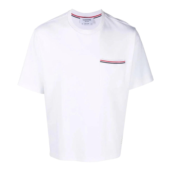 Club21 - Thom Browne - Oversized Short Sleeve Pocket Tee Men - TEES - White