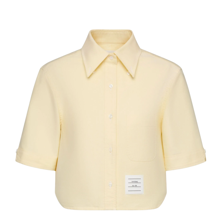 Oxford Cropped Short Sleeve Shirt Women