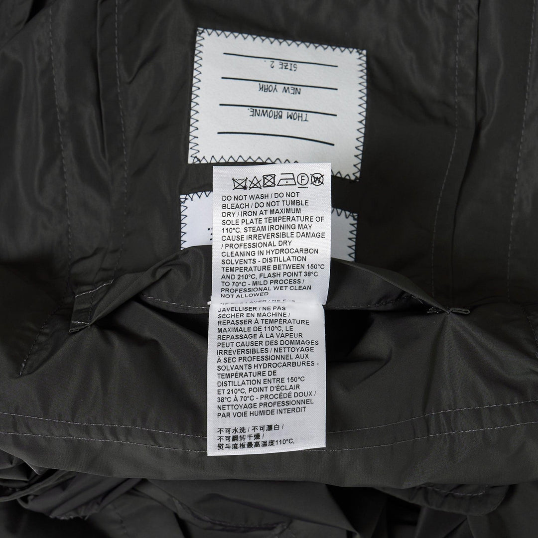 Club21 - Thom Browne - Packable Smock With Logo Print Coat - COATS - Charcoal