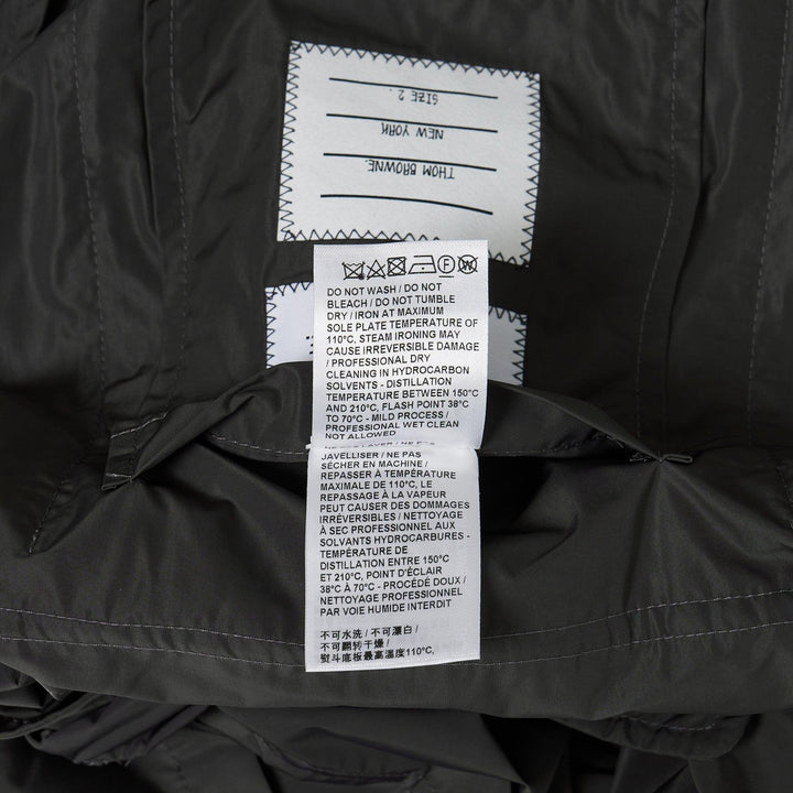 Club21 - Thom Browne - Packable Smock With Logo Print Coat - COATS - Charcoal