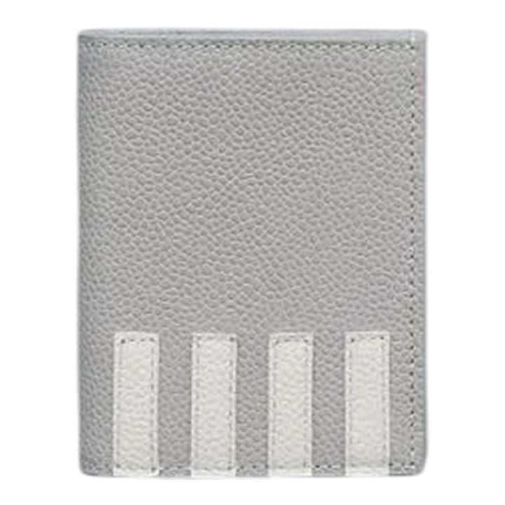 Club21 - Thom Browne - Pebble Grain 4-Bar Double Card Holder Men - CARD CASES - Light Grey