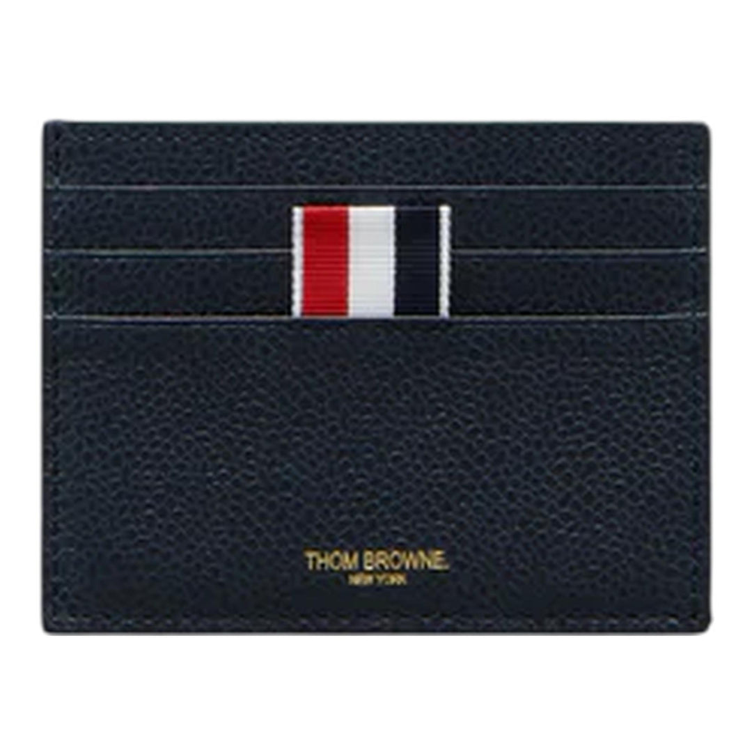 Club21 - Thom Browne - Pebble Grain Note Compartment Card Holder Men - CREDIT CARD SLIP - Navy