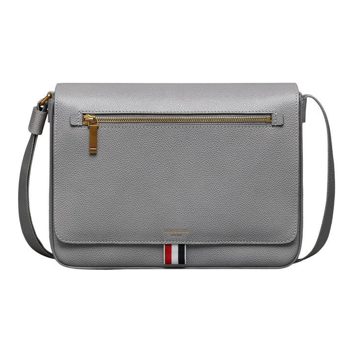 Club21 - Thom Browne - Pebble Grain Reporter Bag Men - HANDBAGS - Light Grey