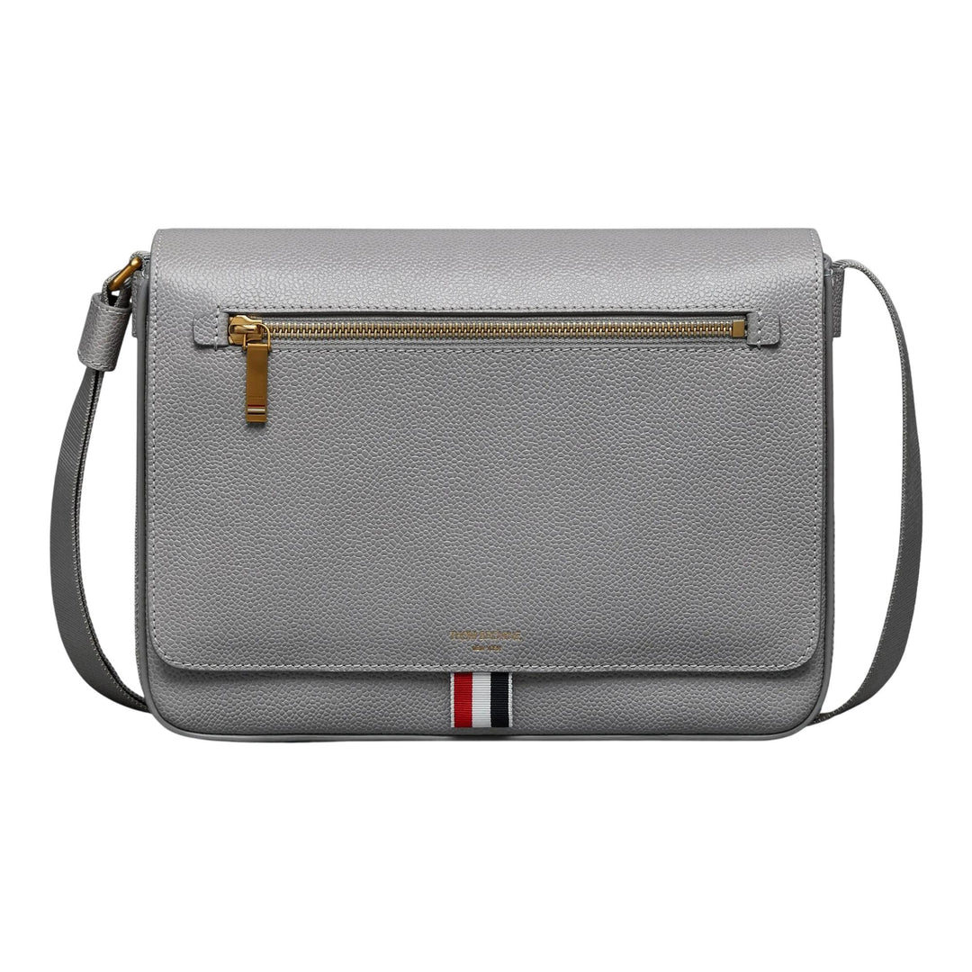 Club21 - Thom Browne - Pebble Grain Reporter Bag Men - HANDBAGS - Light Grey
