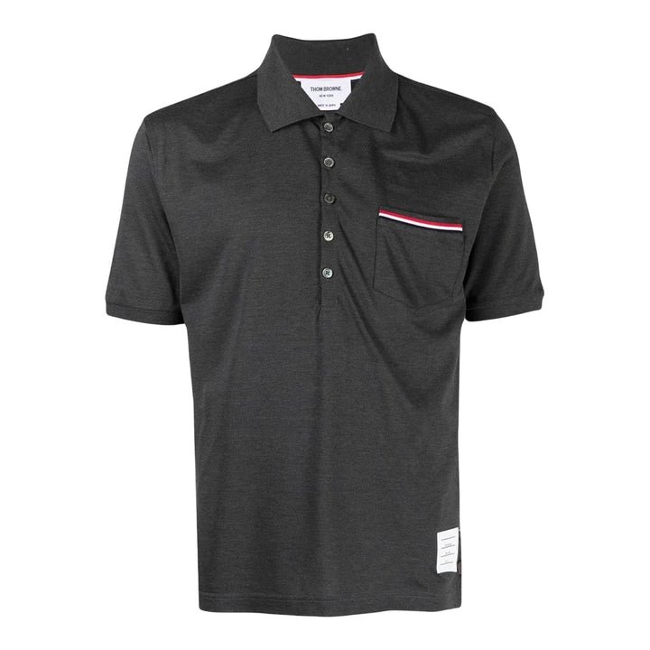Club21 - Thom Browne - Pocket Polo In Fine Mercerized Men - POLOS - Charcoal