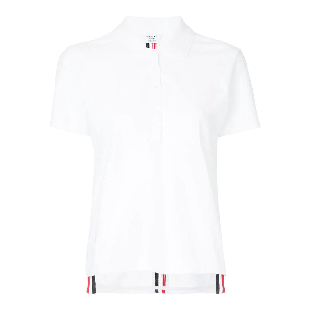 Club21 - Thom Browne - Relaxed Fit Short Sleeve Polo Women - POLOS - White