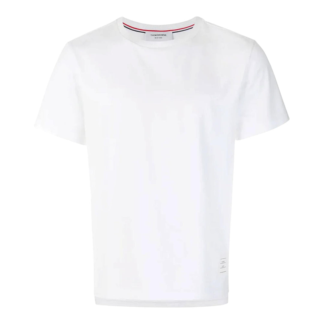 Club21 - Thom Browne - Relaxed Fit Short Sleeve Tee With Side Slit Men - TEES - White