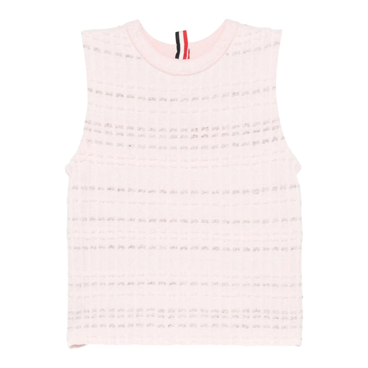Club21 - Thom Browne - Seersucker Knit Tweed Jacquard Shell Top Women - TANK TOPS - Pink