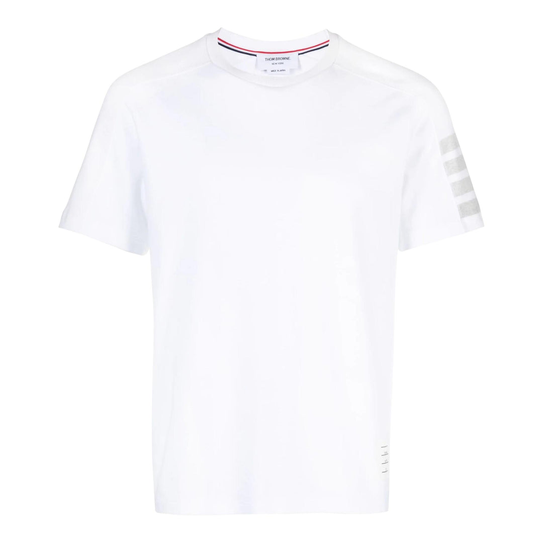 Club21 - Thom Browne - Short Sleeve Tee With 4 Bar Stripe Men - TEES - White