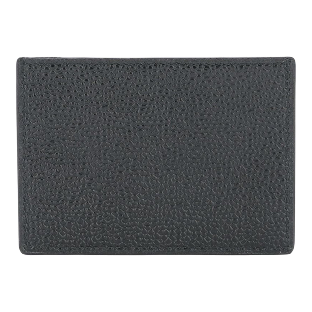Club21 - Thom Browne - Single Card Holder In Pebble Grain Men - CARD CASES - Black