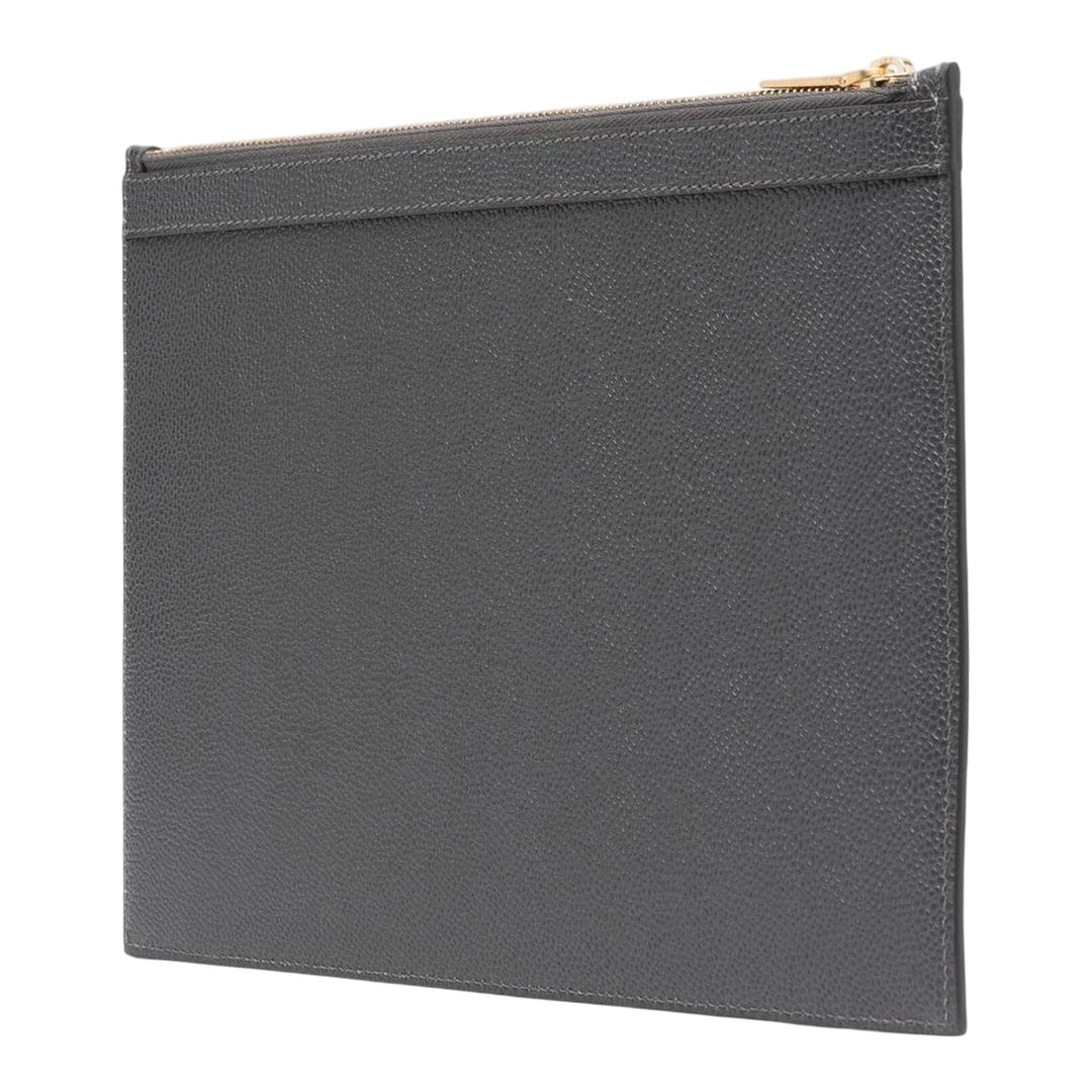 Club21 - Thom Browne - Small Document Holder In Pebble Men - POUCHES - Dark Grey