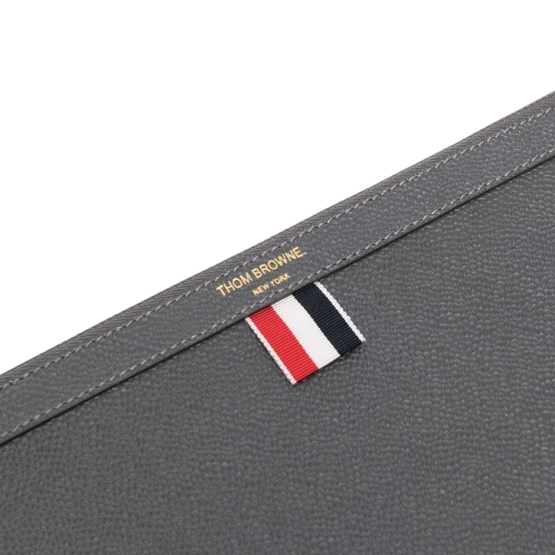 Club21 - Thom Browne - Small Document Holder In Pebble Men - POUCHES - Dark Grey