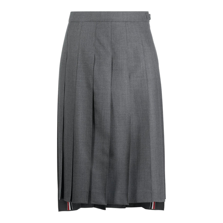 Club21 - Thom Browne - Twill Midi Pleated Skirt Women - SKIRTS - Grey