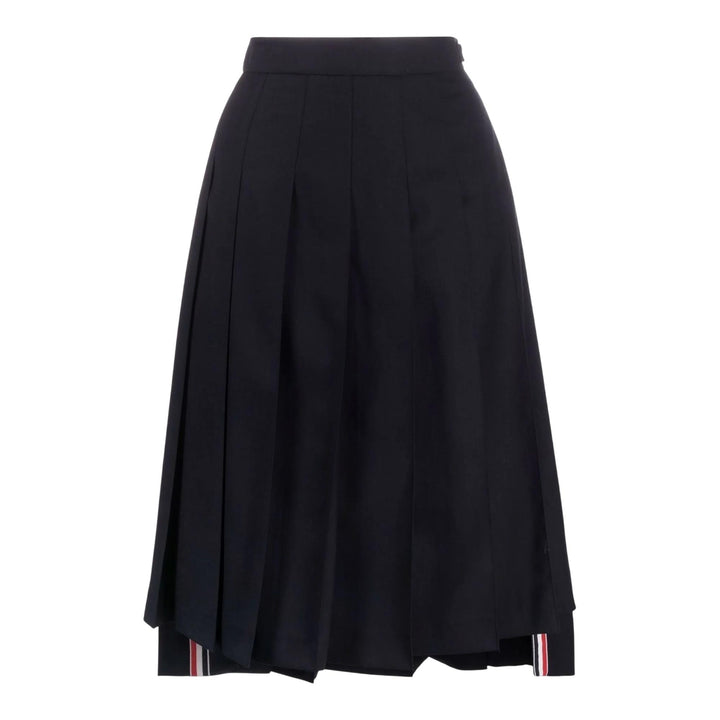 Club21 - Thom Browne - Twill Pleated Midi Skirt Women - SKIRTS - Navy