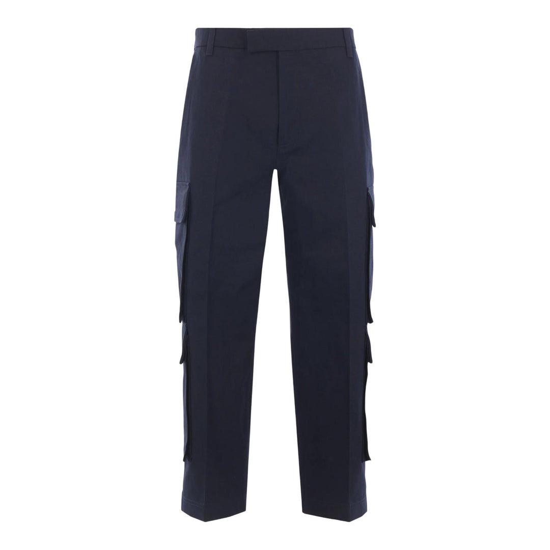 Club21 - Thom Browne - Washed Cotton Utility Chino Cargo Trouser Men - PANTS - Navy