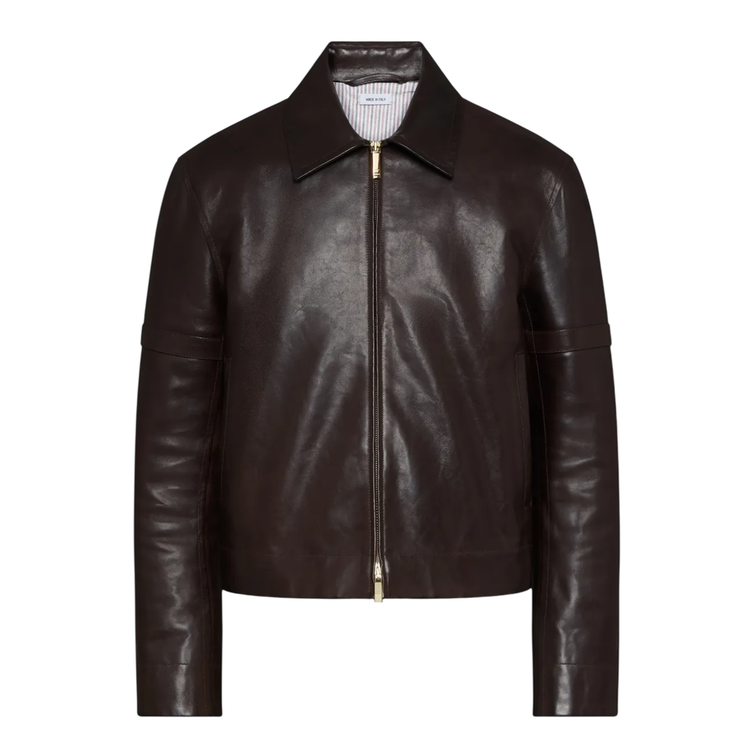 Zip Front Leather Jacket