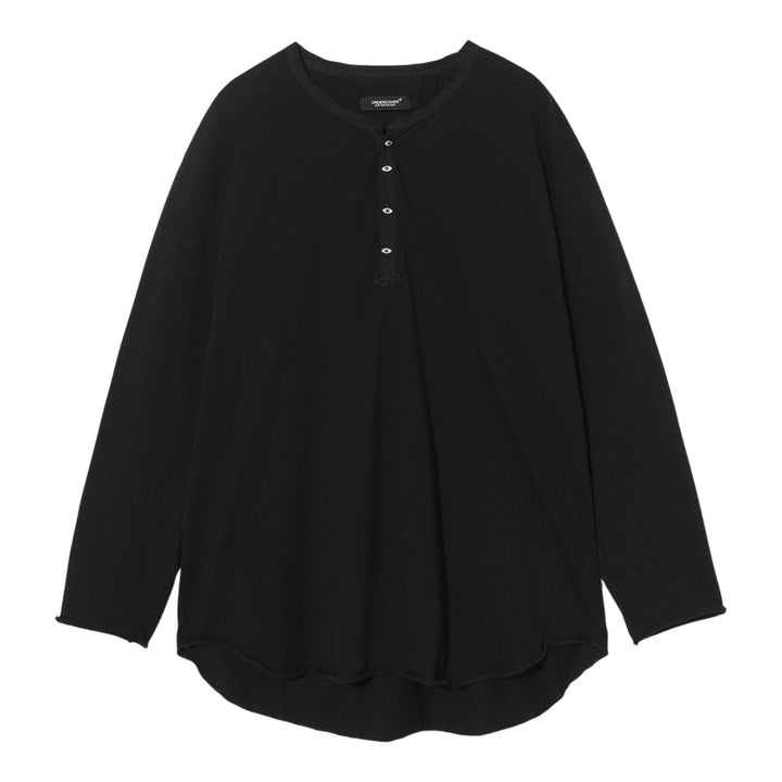 Club21 - UNDERCOVER - Long Sleeve Henley Tee - TEES - Black