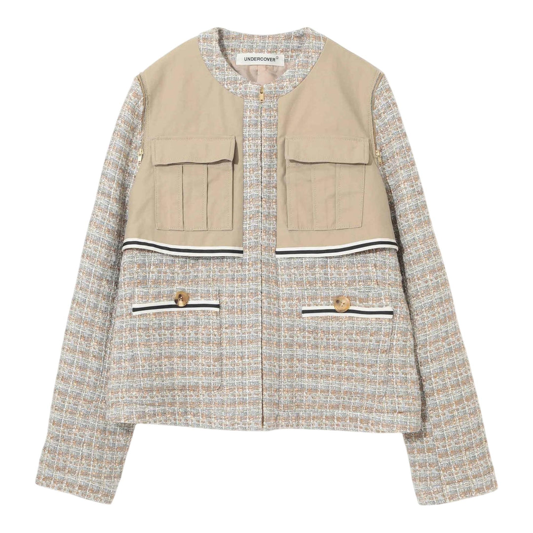Club21 - UNDERCOVER - Tweed Jacket With Wool Blend Glitter - BLOUSON - Beige
