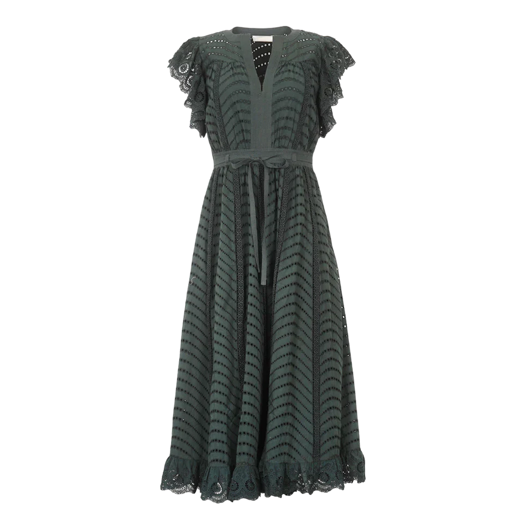 Olga Flutter Sleeve Midi Dress