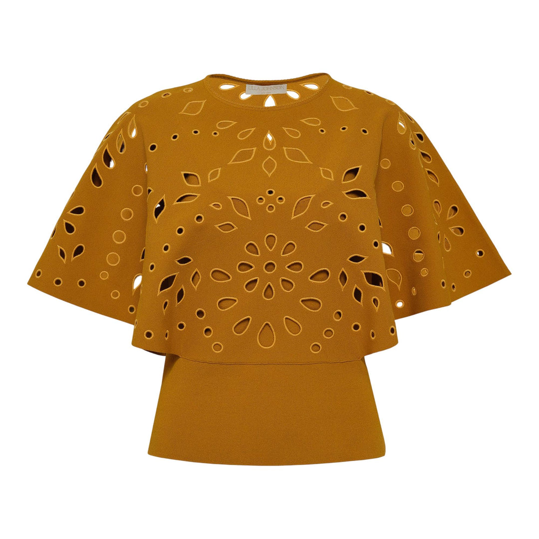 Club21 - Ulla Johnson - Josie Cape Sleeve Knit Top - WOVEN TOPS - Yellow