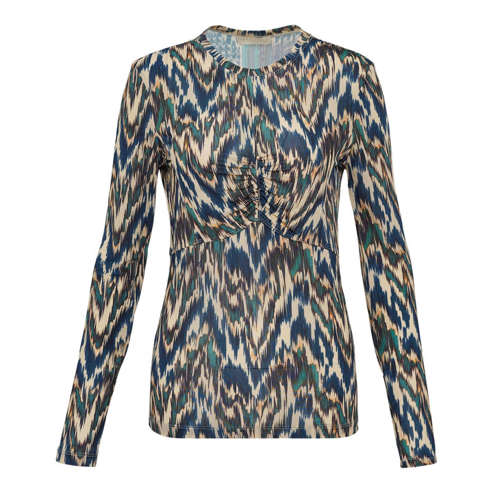 Club21 - Ulla Johnson - Neri Long Sleeve Ruched Top - KNIT TOPS - Print