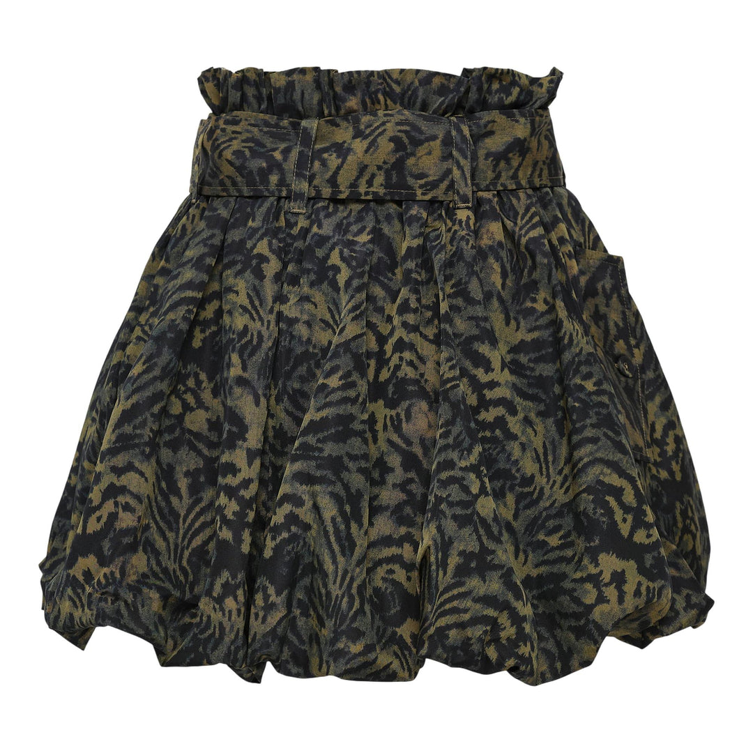 Club21 - Ulla Johnson - Penina Silk Bubble Hem Skirt - SKIRTS - Dark Green