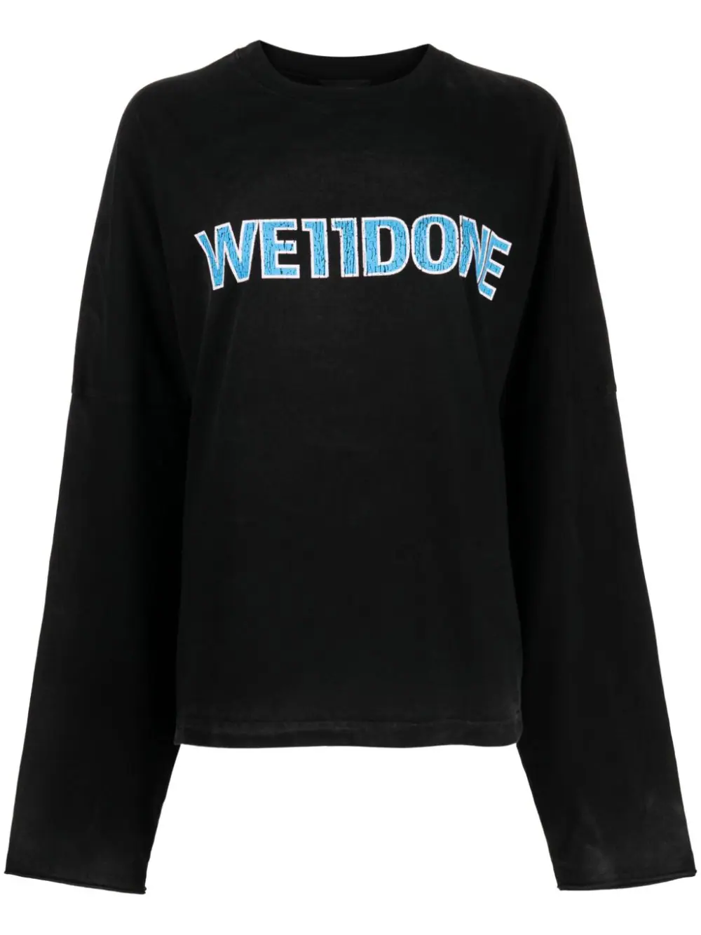 We11Done-Black-Logo-Print-Bleached-Long-Tee-Black-1