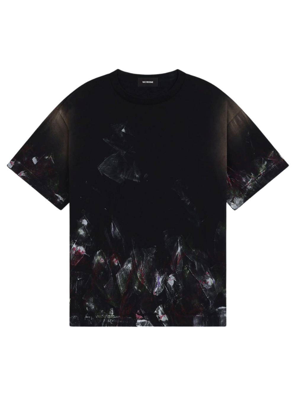 We11done-Black-Multi-Color-Painted-T-Shirt-Black-1