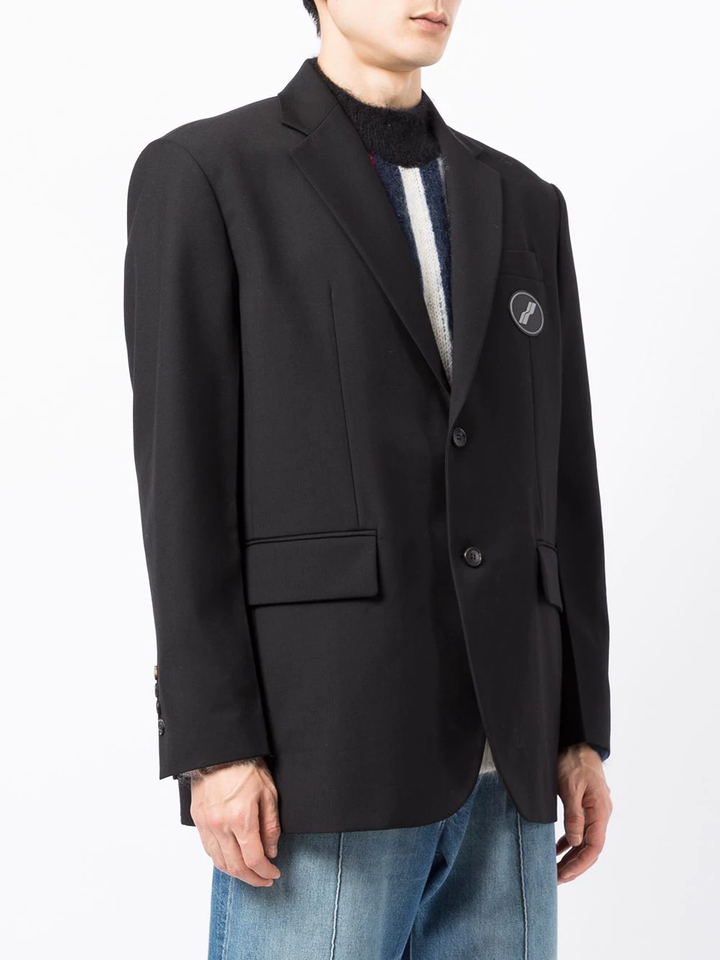 We11done-Black-Oversized-Suit-Logo-Blazer-Black-4