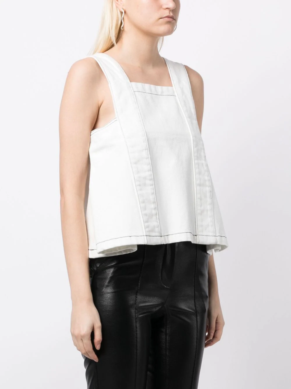 We11done-Ice-Womens-Side-Tucked-Detail-Top-White-3