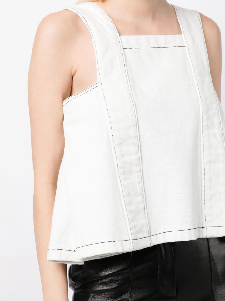 We11done-Ice-Womens-Side-Tucked-Detail-Top-White-5