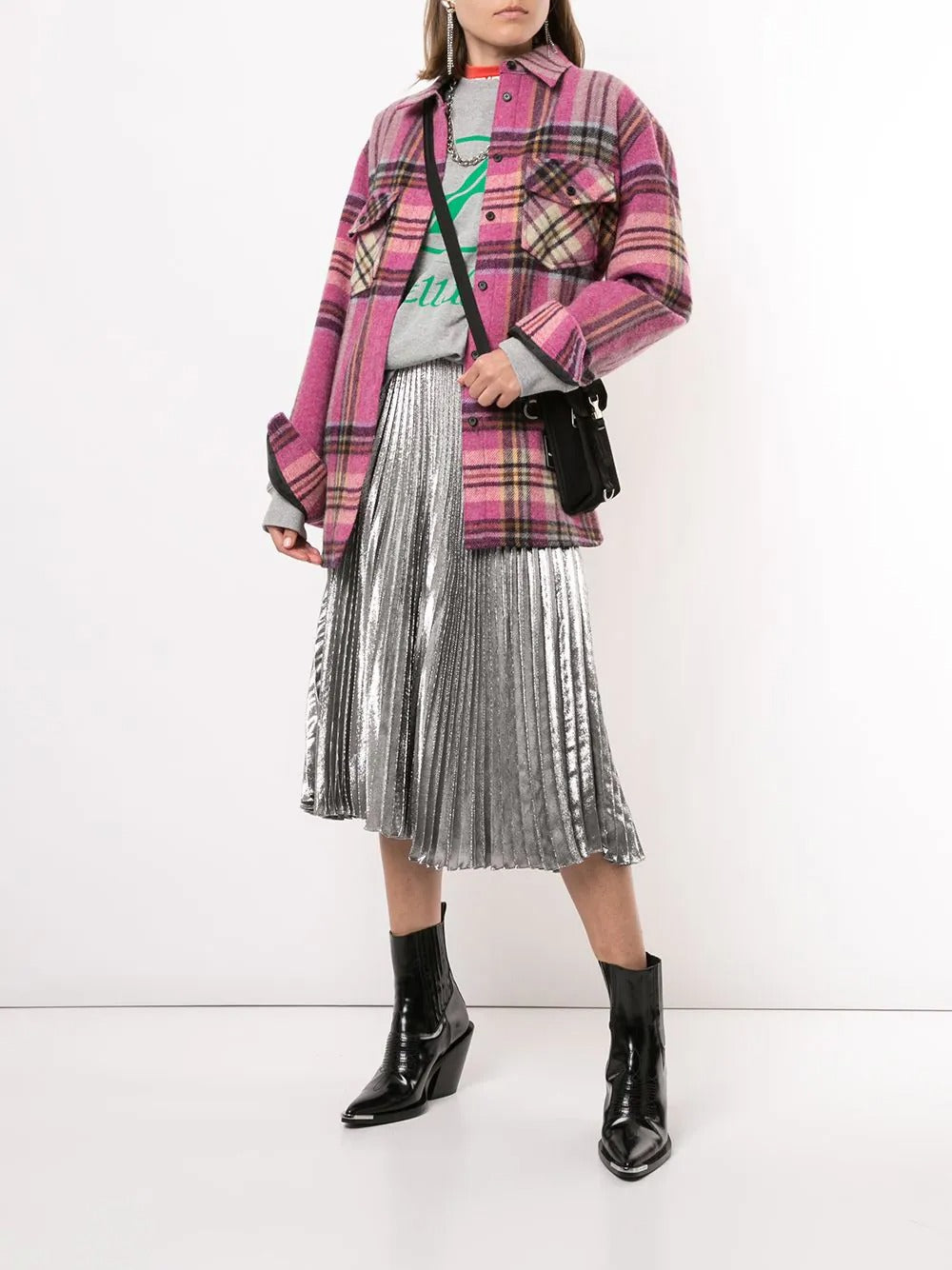 We11done Wd Pink Check Wool Shirt Pink 3