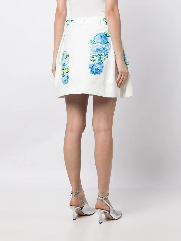 We11done White All Over Printed Low-Rise Skirt White 4