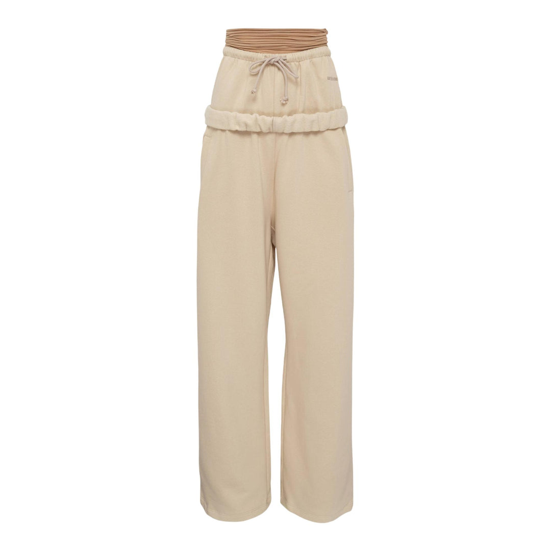 Club21 - We11done - Beige Womens Layered Rolled-Up Lounge Pants - SWEATPANTS - Beige