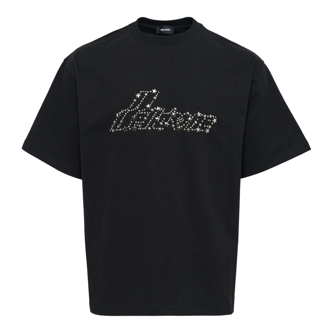 Club21 - We11done - Black Pearly SE11DONE Logo T-Shirt - TEES - Black