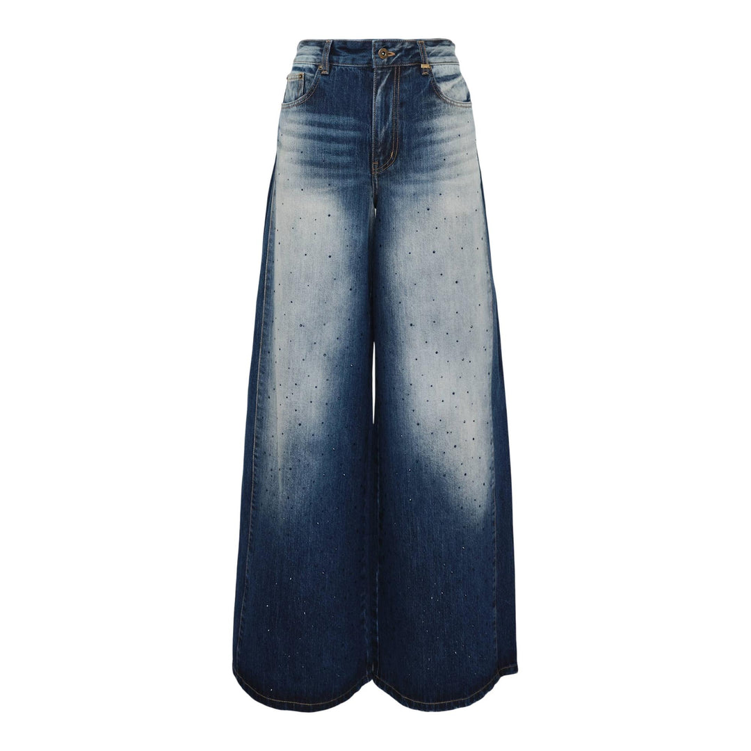Club21 - We11done - Black Womens Rhinestone Denim - JEANS - Navy