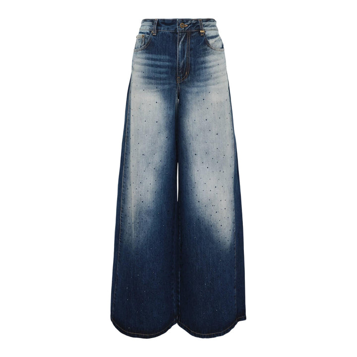 Club21 - We11done - Black Womens Rhinestone Denim - JEANS - Navy