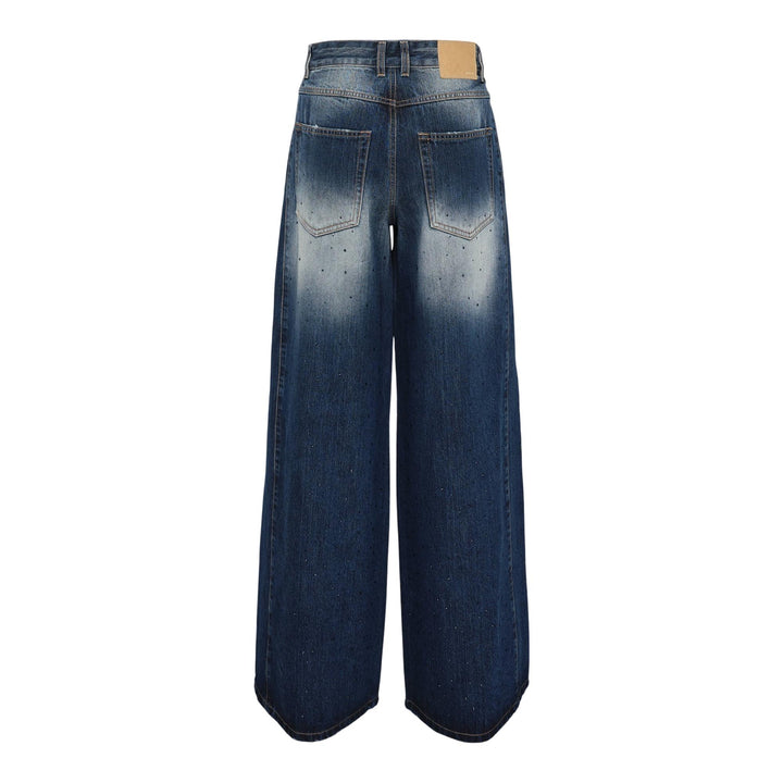 Club21 - We11done - Black Womens Rhinestone Denim - JEANS - Navy