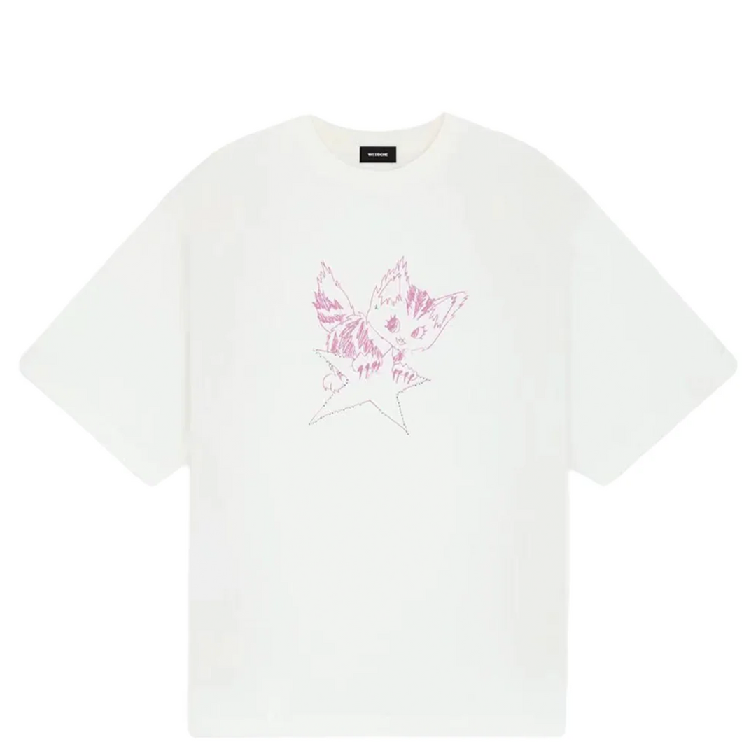 Ivory Monster Print Distressed Tee