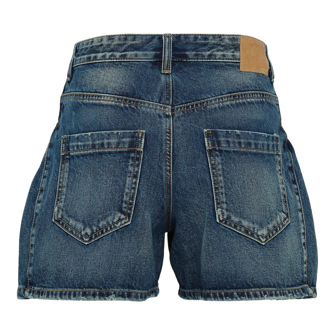 Club21 - We11done - Navy Womens Tuck Detail Shorts - SHORTS - Navy