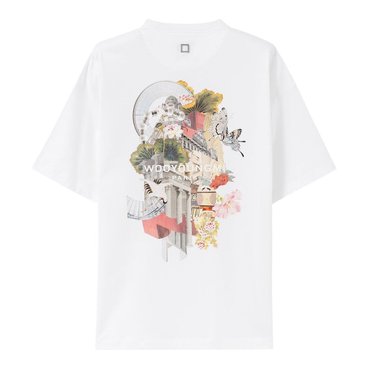 Club21 - Wooyoungmi - Oversized Back Abstract Print Tee - TEES - White