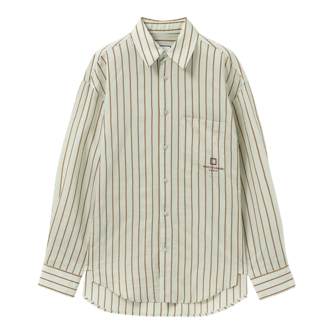 Club21 - Wooyoungmi - Stripe Shirt Light Mint Base - SHIRTS - Stripes