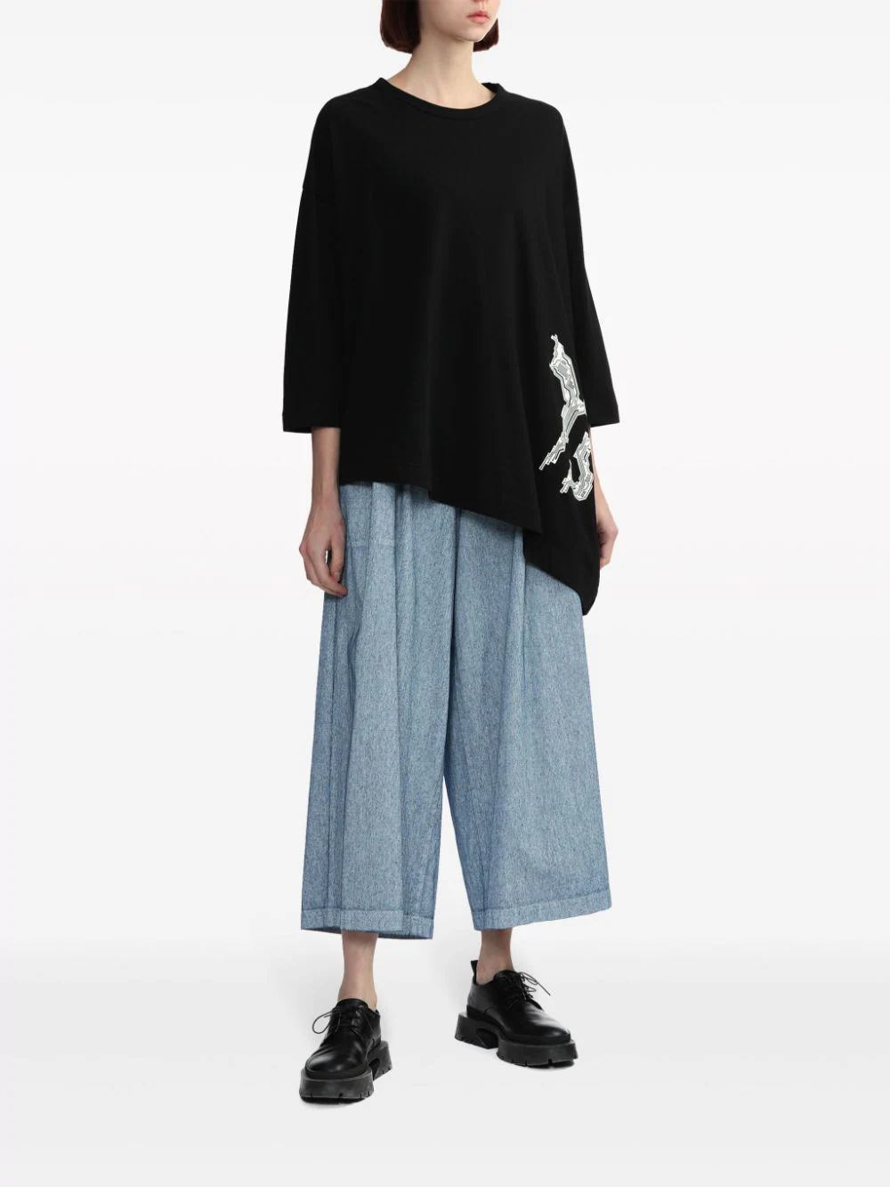 Y's-Asymetry-Drape-With-Y'S-Tee-Black-2