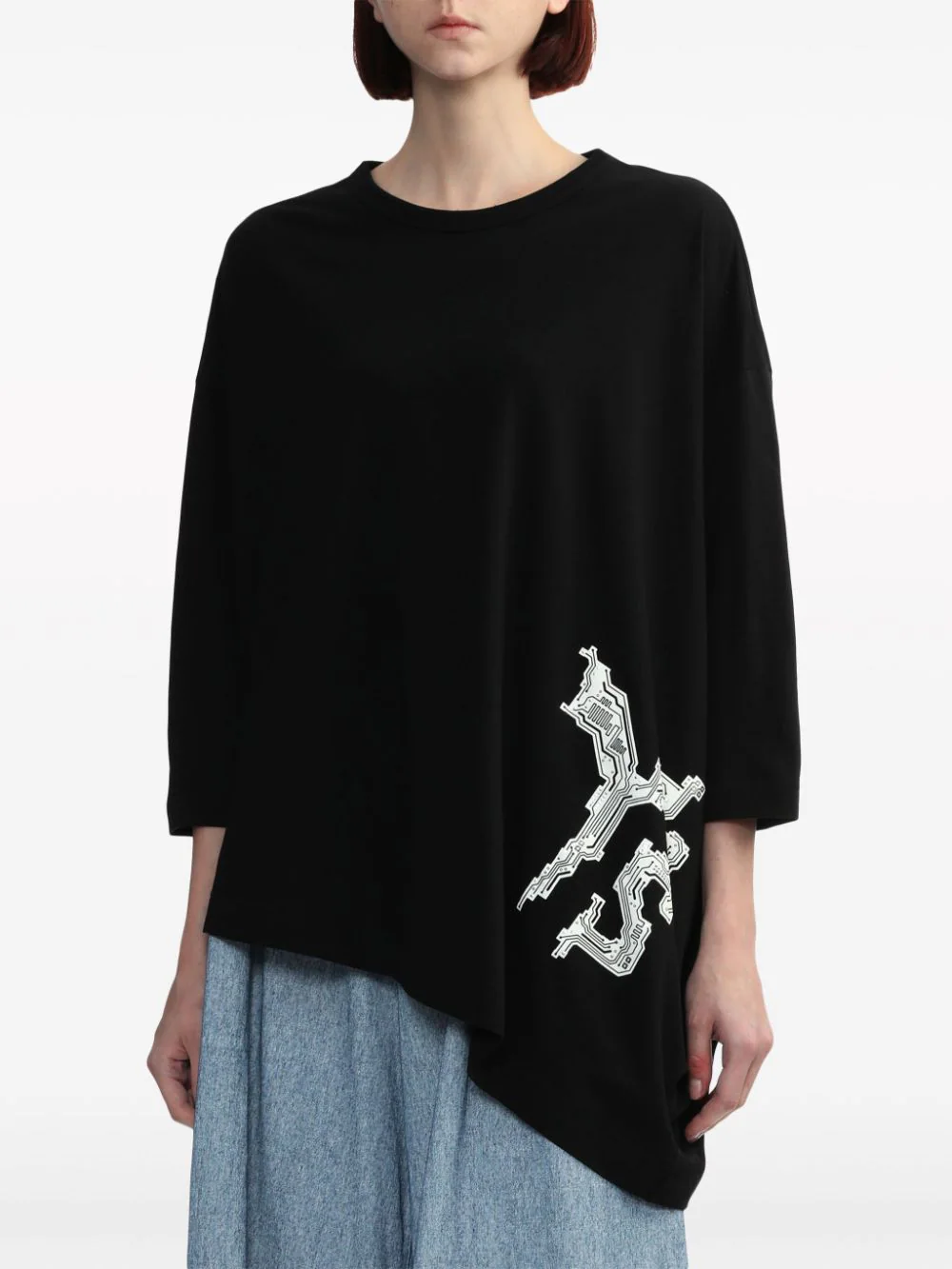 Y's-Asymetry-Drape-With-Y'S-Tee-Black-3