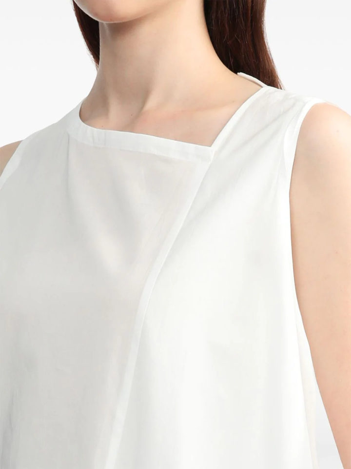 Y's-Double-Left-Sleeve-Top-White-5