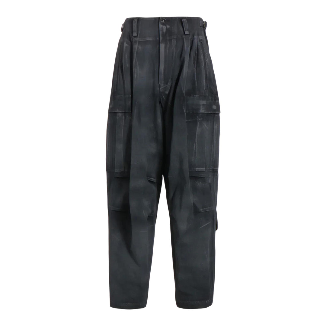 Club21 - Y's - Cotton Linen Dump Rooler Printing Cargo Pants - PANTS - Grey