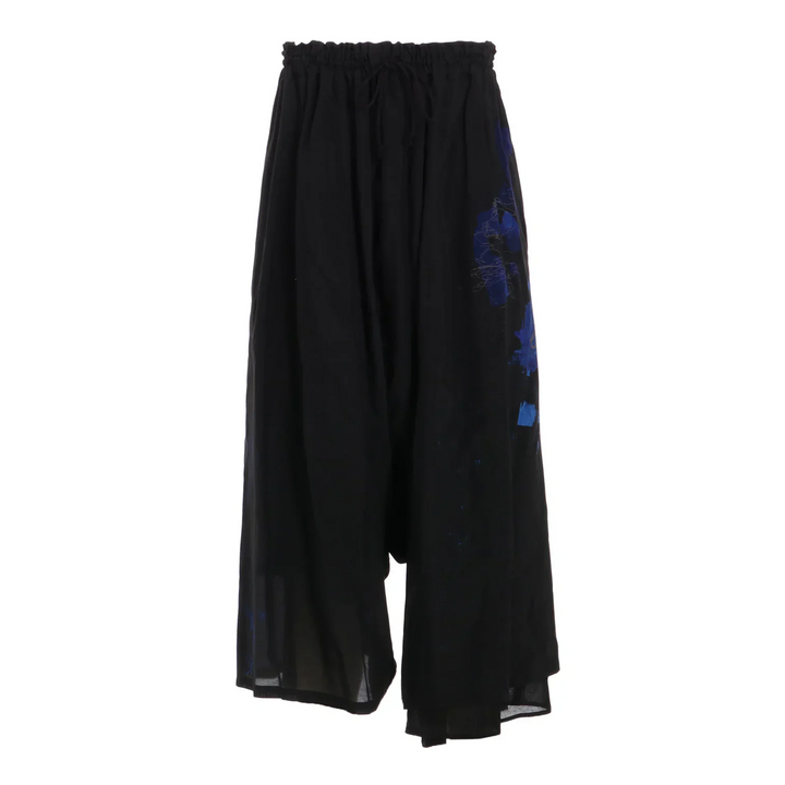 Lawn Flower Sketch Left Double Gathered Pants