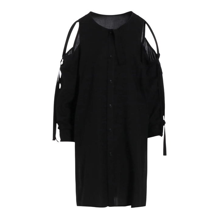 Club21 - Y's - Open Shoulder Blouse - SHIRTS - Black